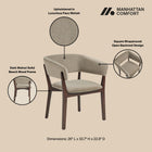 Manhattan Comfort Blake Modern Faux Mohair Wood Armchair in Linen - Set of 2