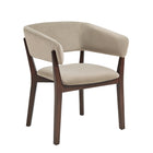 Manhattan Comfort Blake Modern Faux Mohair Wood Armchair in Natural - Set of 2