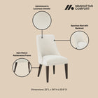 Manhattan Comfort Beever Modern Chenille Wood Dining Chair in Cream - Set of 4