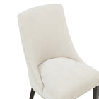Manhattan Comfort Beever Modern Chenille Wood Dining Chair in Cream - Set of 4
