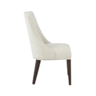 Manhattan Comfort Beever Modern Chenille Wood Dining Chair in Cream - Set of 4