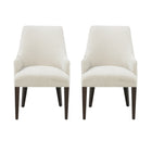 Manhattan Comfort Beever Modern Chenille Wood Armchair in Cream - Set of 2