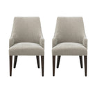 Manhattan Comfort Beever Modern Chenille Wood Armchair in Taupe - Set of 2