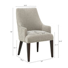 Manhattan Comfort Beever Modern Chenille Wood Armchair in Taupe - Set of 2