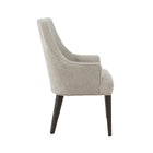 Manhattan Comfort Beever Modern Chenille Wood Armchair in Taupe - Set of 2