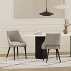 Manhattan Comfort Tremont Modern Vegan Leather Metal Dining Chair in Stone Gray - Set of 2