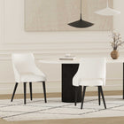 Manhattan Comfort Tremont Modern Vegan Leather Metal Dining Chair in White - Set of 2