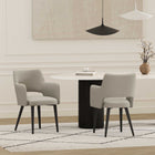 Manhattan Comfort Tremont Modern Vegan Leather Metal Armchair in Stone Gray - Set of 2