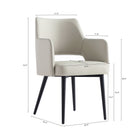 Manhattan Comfort Tremont Modern Vegan Leather Metal Armchair in Stone Gray - Set of 2