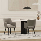Manhattan Comfort Tremont Modern Vegan Leather Metal Armchair in Taupe - Set of 2