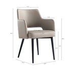 Manhattan Comfort Tremont Modern Vegan Leather Metal Armchair in Taupe - Set of 2