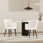 Manhattan Comfort Tremont Modern Vegan Leather Metal Armchair in White - Set of 2