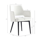 Manhattan Comfort Tremont Modern Vegan Leather Metal Armchair in White - Set of 2