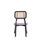 Manhattan Comfort Versailles Industry Chic Wood Dining Chair in Black and Natural - Set of 4 - 2-DCCA01-BK