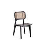 Manhattan Comfort Versailles Industry Chic Wood Dining Chair in Black and Natural - Set of 4 - 2-DCCA01-BK