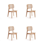 Manhattan Comfort Versailles Industry Chic Wood Dining Chair in Natural - Set of 4