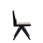 Manhattan Comfort Hamlet Industry Chic Wood Dining Chair in Black and Natural - Set of 4