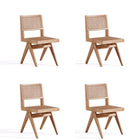 Manhattan Comfort Hamlet Industry Chic Wood Dining Chair in Natural - Set of 4