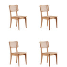 Manhattan Comfort Giverny Industry Chic Wood Dining Chair in Natural - Set of 4