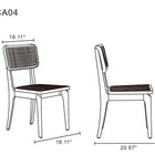 Manhattan Comfort Giverny Industry Chic Wood Dining Chair in Natural - Set of 4