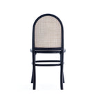 Manhattan Comfort Paragon Industry Chic Cane Back Wood Upholstered Dining Chair in Black and Gray - Set of 4 - 2-DCCA05-GY