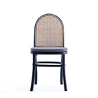 Manhattan Comfort Paragon Industry Chic Cane Back Wood Upholstered Dining Chair in Black and Gray - Set of 4 - 2-DCCA05-GY
