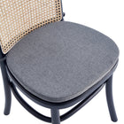 Manhattan Comfort Paragon Industry Chic Cane Back Wood Upholstered Dining Chair in Black and Gray - Set of 4 - 2-DCCA05-GY