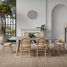 Manhattan Comfort Paragon Industry Chic Cane Back Wood Upholstered Dining Chair in Oatmeal - Set of 4 - 2-DCCA05-OM