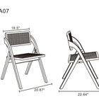 Manhattan Comfort Lambinet Industry Chic Wood Folding Chair in Black and Natural - Set of 4