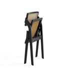 Manhattan Comfort Lambinet Industry Chic Wood Folding Chair in Black and Natural - Set of 4