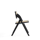 Manhattan Comfort Lambinet Industry Chic Wood Folding Chair in Black and Natural - Set of 4