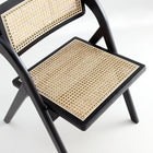 Manhattan Comfort Lambinet Industry Chic Wood Folding Chair in Black and Natural - Set of 4