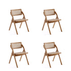 Manhattan Comfort Lambinet Industry Chic Wood Folding Chair in Natural - Set of 4