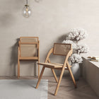 Manhattan Comfort Lambinet Industry Chic Wood Folding Chair in Natural - Set of 4