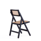 Manhattan Comfort Pullman Industry Chic Wood Folding Chair in Black and Natural - Set of 4