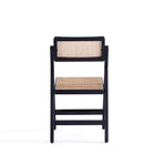 Manhattan Comfort Pullman Industry Chic Wood Folding Chair in Black and Natural - Set of 4