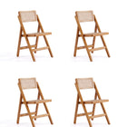 Manhattan Comfort Pullman Industry Chic Wood Folding Chair in Natural - Set of 4