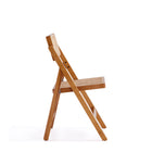 Manhattan Comfort Pullman Industry Chic Wood Folding Chair in Natural - Set of 4