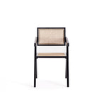 Manhattan Comfort Hamlet Industry Chic Wood Armchair in Black and Natural - Set of 2