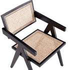 Manhattan Comfort Hamlet Industry Chic Wood Armchair in Black and Natural - Set of 2