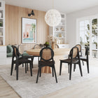 Manhattan Comfort Versailles Industry Chic Wood Dining Chair in Black and Natural - Set of 4 - 2-DCCA11-BK