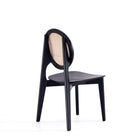 Manhattan Comfort Versailles Industry Chic Wood Dining Chair in Black and Natural - Set of 4 - 2-DCCA11-BK