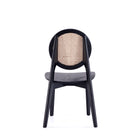 Manhattan Comfort Versailles Industry Chic Wood Dining Chair in Black and Natural - Set of 4 - 2-DCCA11-BK