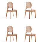 Manhattan Comfort Versailles Industry Chic Wood Dining Chair in Natural - Set of 4