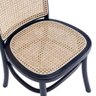 Manhattan Comfort Paragon Industry Chic Cane Back Wood Upholstered Dining Chair in Black and Gray - Set of 4 - 2-DCCA12-BK