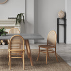 Manhattan Comfort Paragon Industry Chic Cane Back Wood Upholstered Dining Chair in Oatmeal - Set of 4 - 2-DCCA12-NA