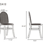 Manhattan Comfort Paragon Industry Chic Cane Back Wood Upholstered Dining Chair in Oatmeal - Set of 4 - 2-DCCA12-NA