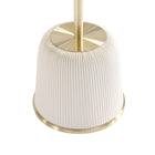 Manhattan Comfort Anderson Modern Metal Top Upholstered End Table in Cream - Set of 2