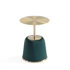 Manhattan Comfort Anderson Modern Metal Top Upholstered End Table in Green - Set of 2