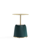 Manhattan Comfort Anderson Modern Metal Top Upholstered End Table in Green - Set of 2